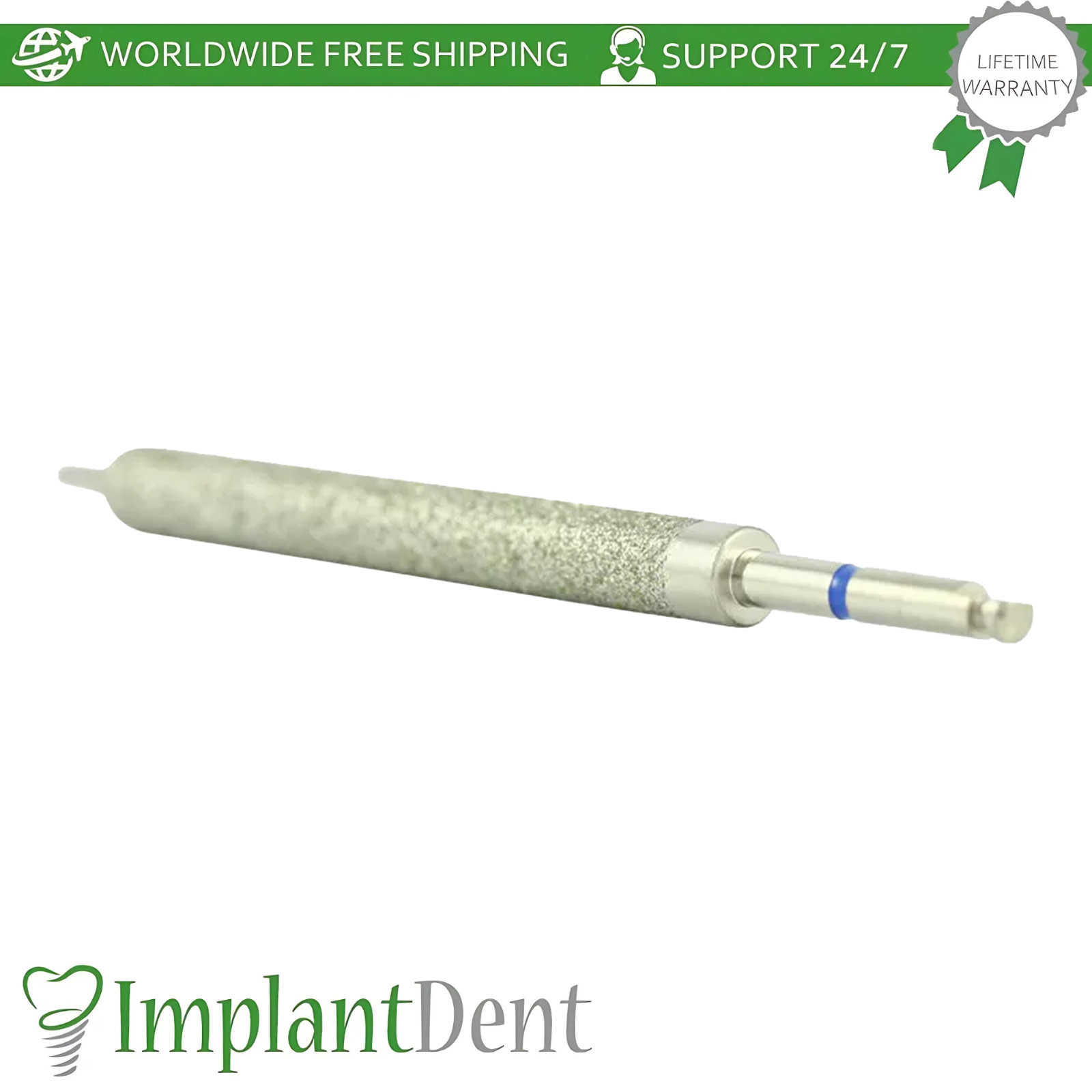 Dental Diamond Drum Bur For Zygomatic Fixture L-40mm Stainless Steel Tool