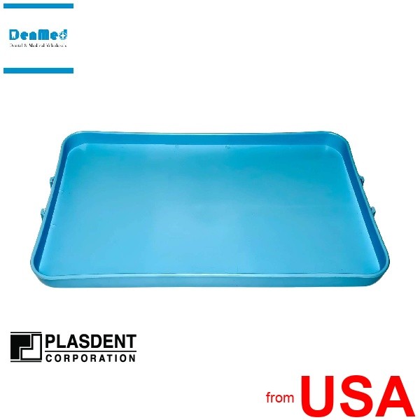 PLASDENT Flat Tray, Size D-BLUE, Plastic 12-3/8in x 7-34in x 3/4in #30 424040