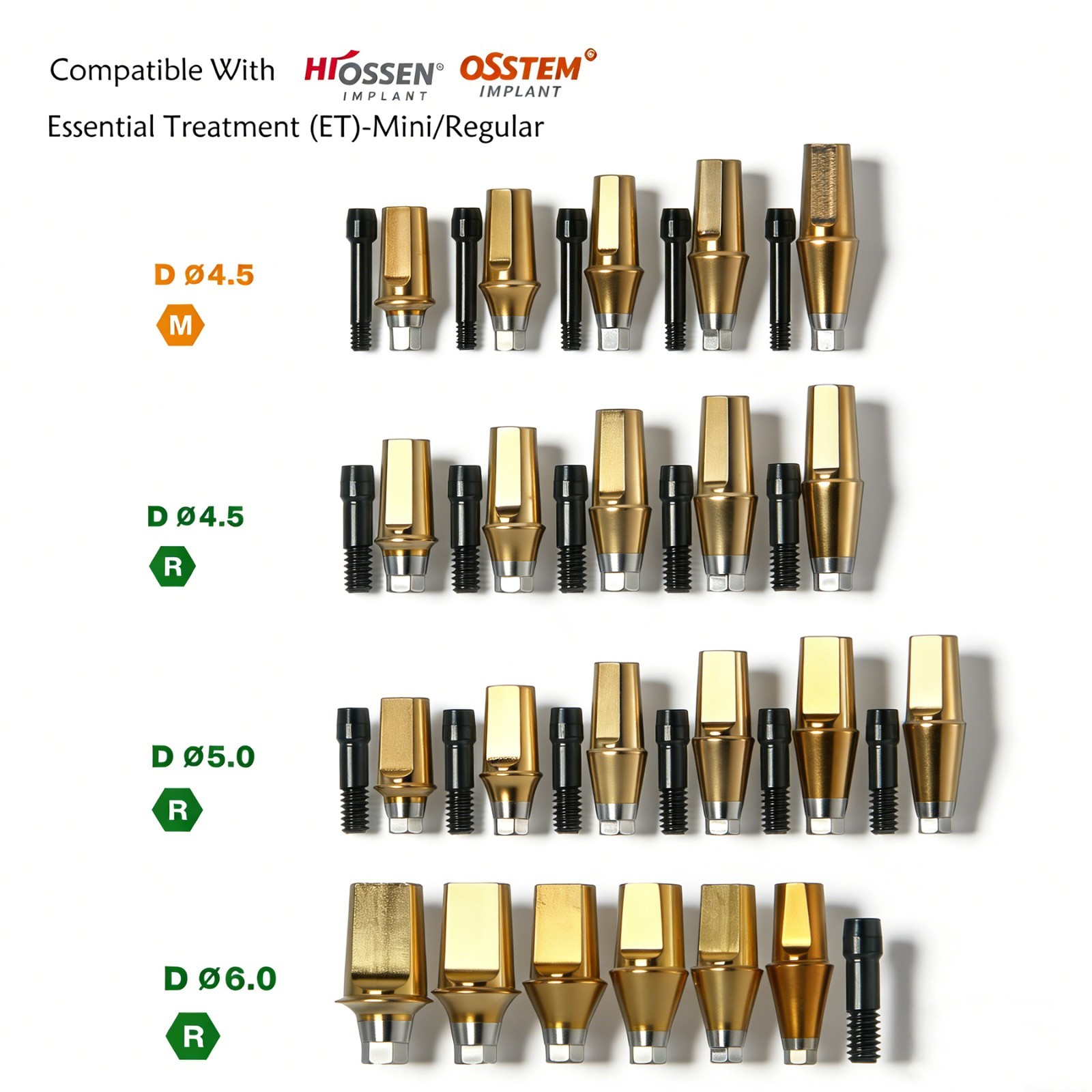 1pc Dental Titanium Straight Abutment Ti Cemented Abutment for Osstem Hiossen TS