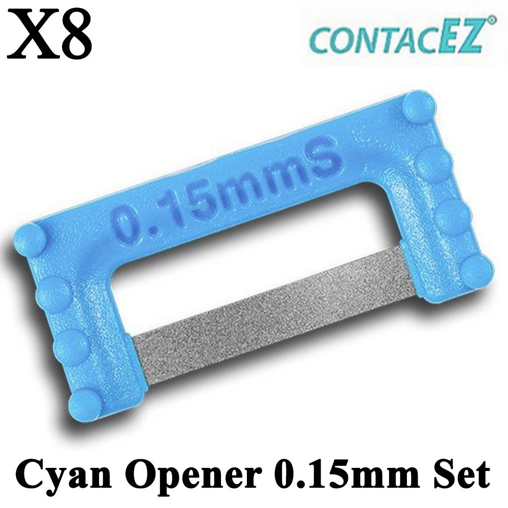 8pcs Dental ContacEZ Cyan Opener 0.15mm Set