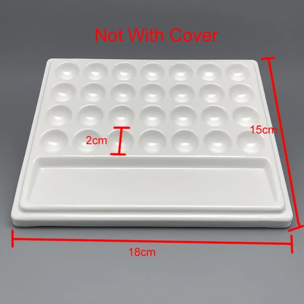 28 Slot Imitation Ceramic Palette Dental Lab Equipment Porcelain Mixing Watering