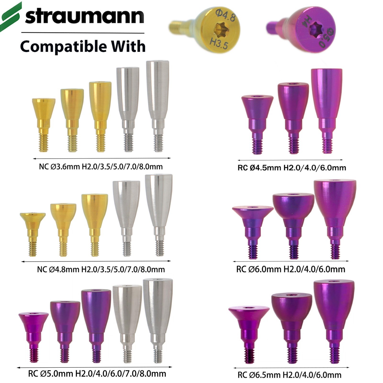 For Straumann ITI Dental NC/RC Locator Abutments & Healing Abutment Caps
