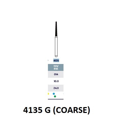 MICRODONT Cone Round End 4135G (COARSE) diamond burs 10/pk Made in Brazil