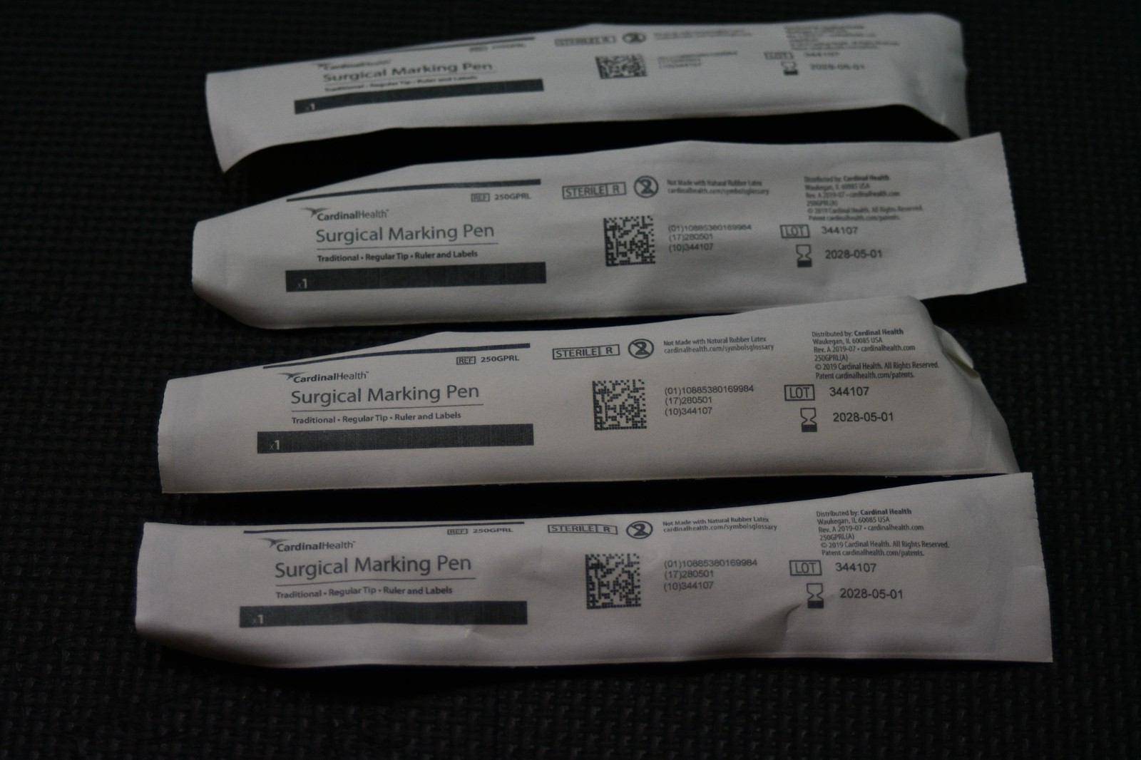 Cardinal 250GPRL Surgical Marking Pen Marke Tattoo Piercing Sterile – LOT OF 4
