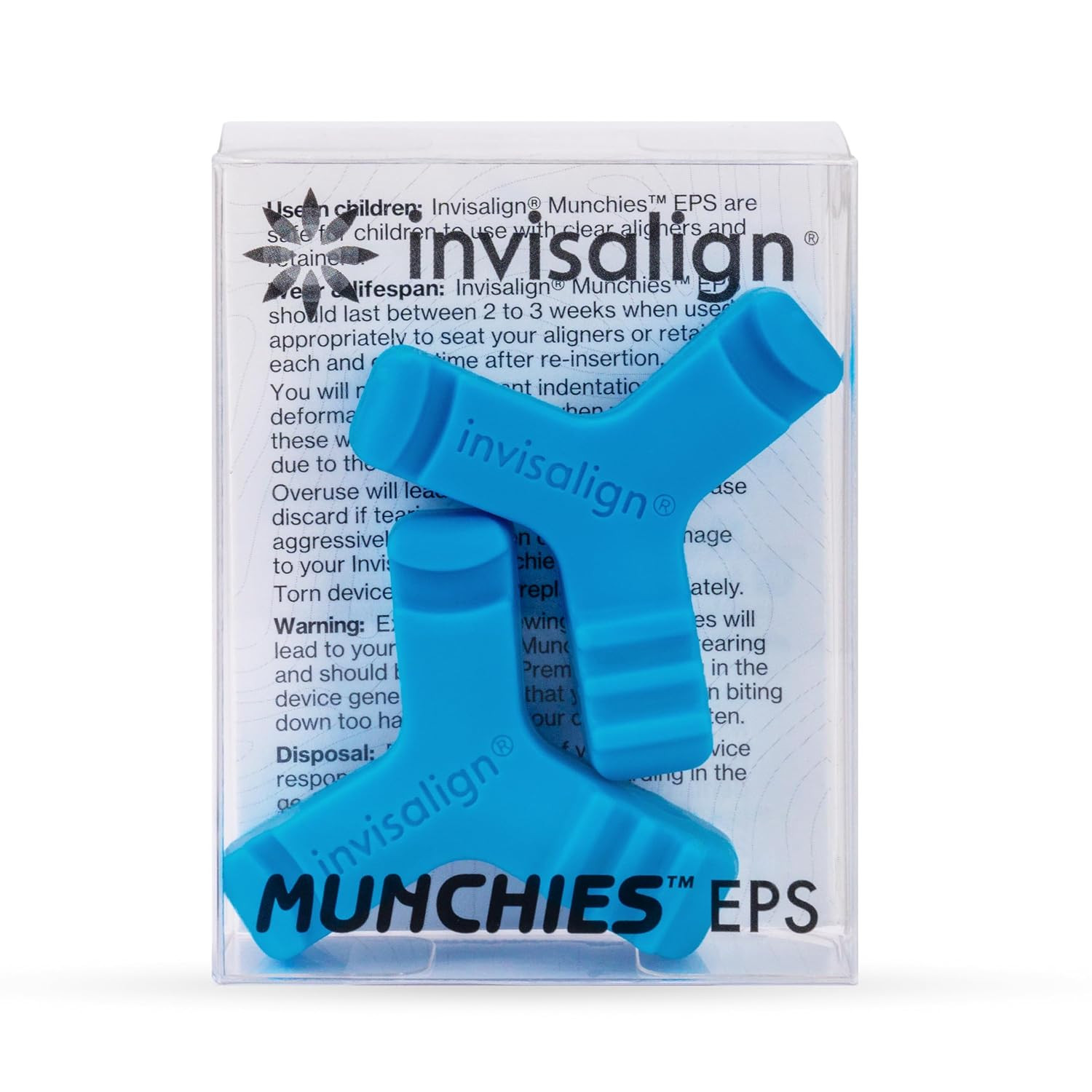 Munchies EPS Aligner and Retainer Tray Seaters, Aligner Chewies (Pack of 2) (Blu
