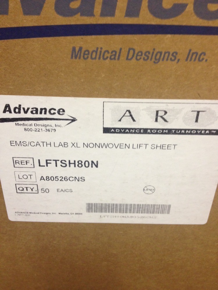 QTY 2 A.R.T Advance Room Turnover EMS/CATH Lab XL Lift Draw Sheet 40×80 LFTSH80N