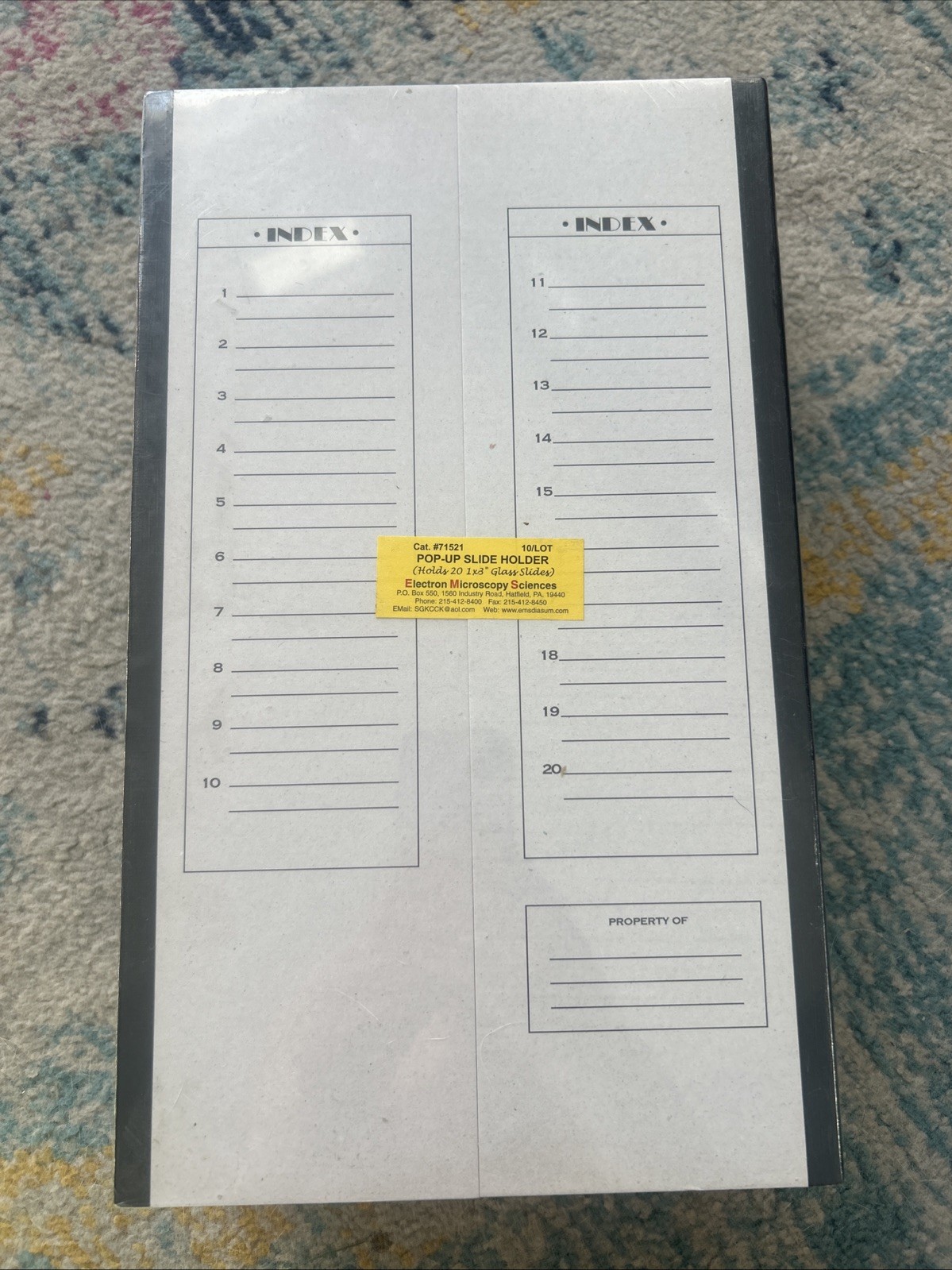 Microscope Slide Storage Boxes 10 Pack Lab Index Trays Holds 20 Slides