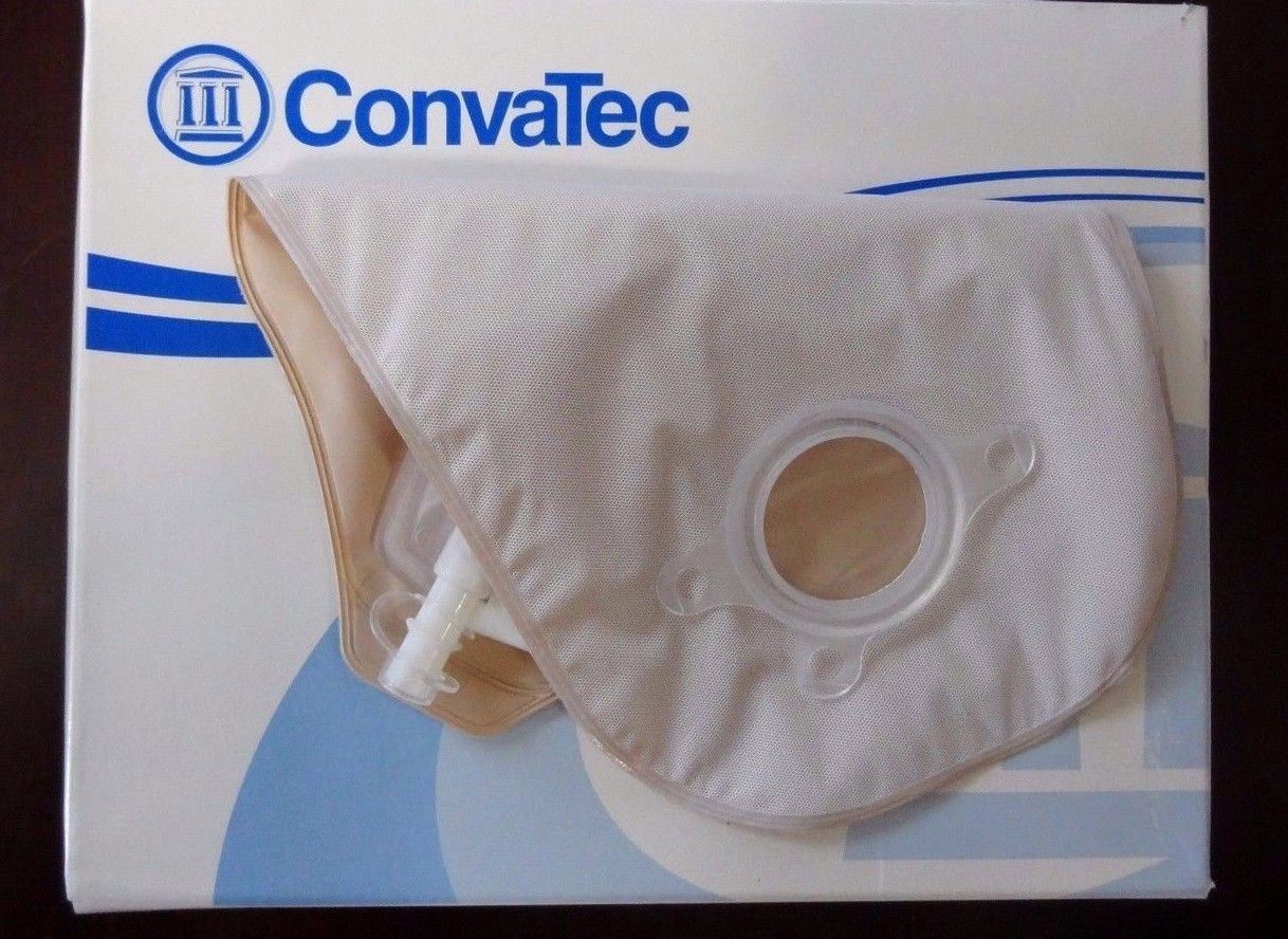 Box of 10 ~ ConvaTec 401547 Natura Urostomy Pouch w/ Accuseal Tap Opaque Small