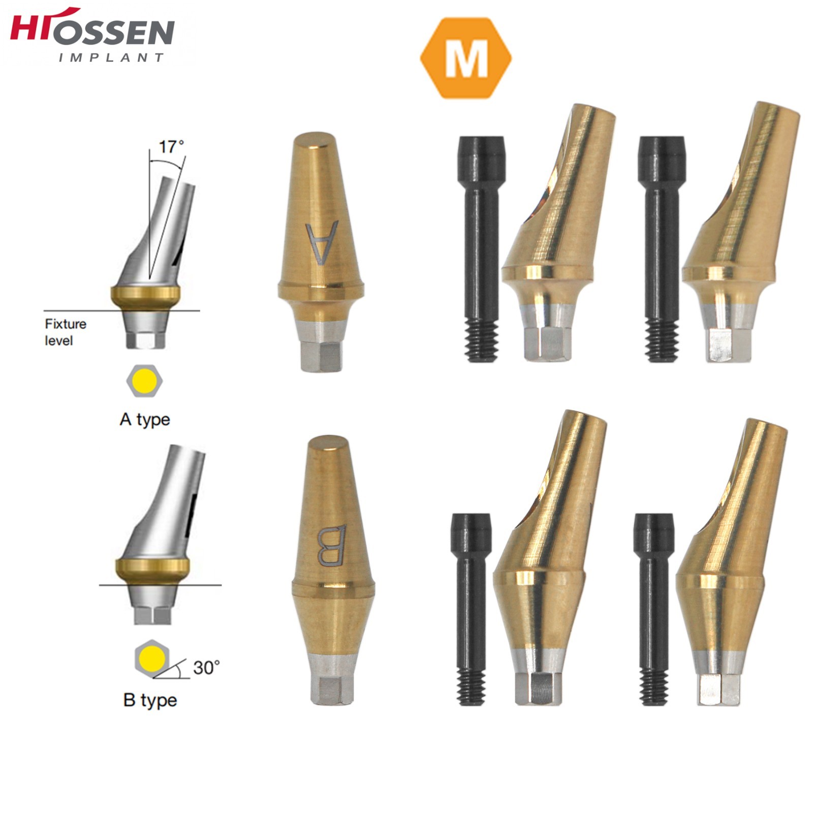 Implant Sinus Lift Temporary/Straight Transfer/Angled Abutments Fits Hiossen Oss