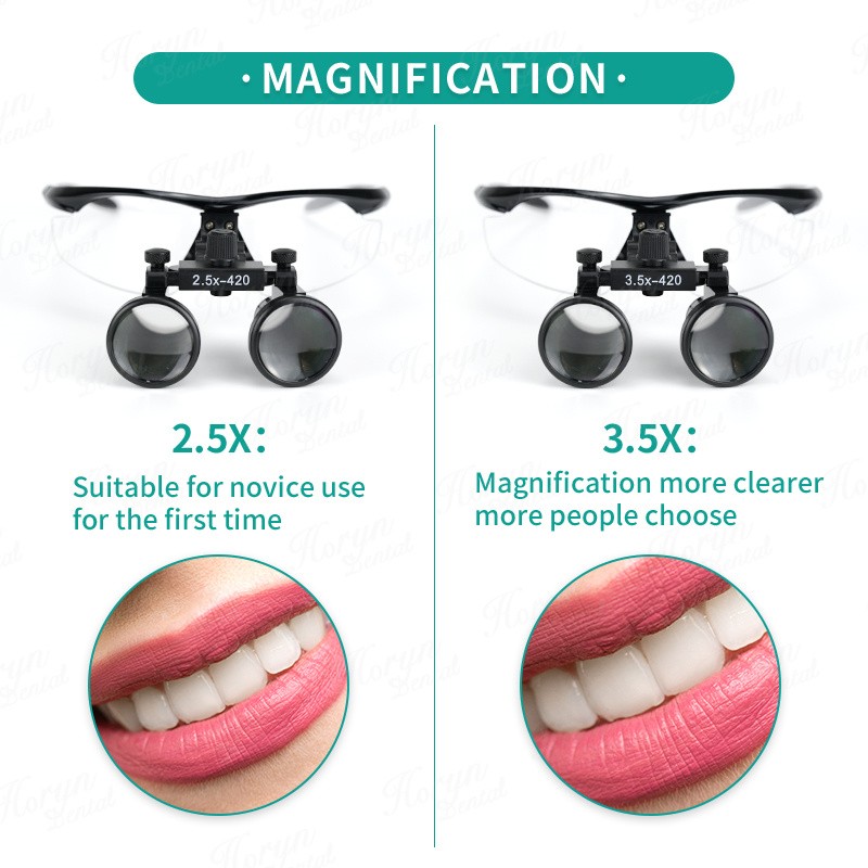 2.5X 3.5X Dentist Loupes Dental Binocular Glass Magnifier with 3W Led Light