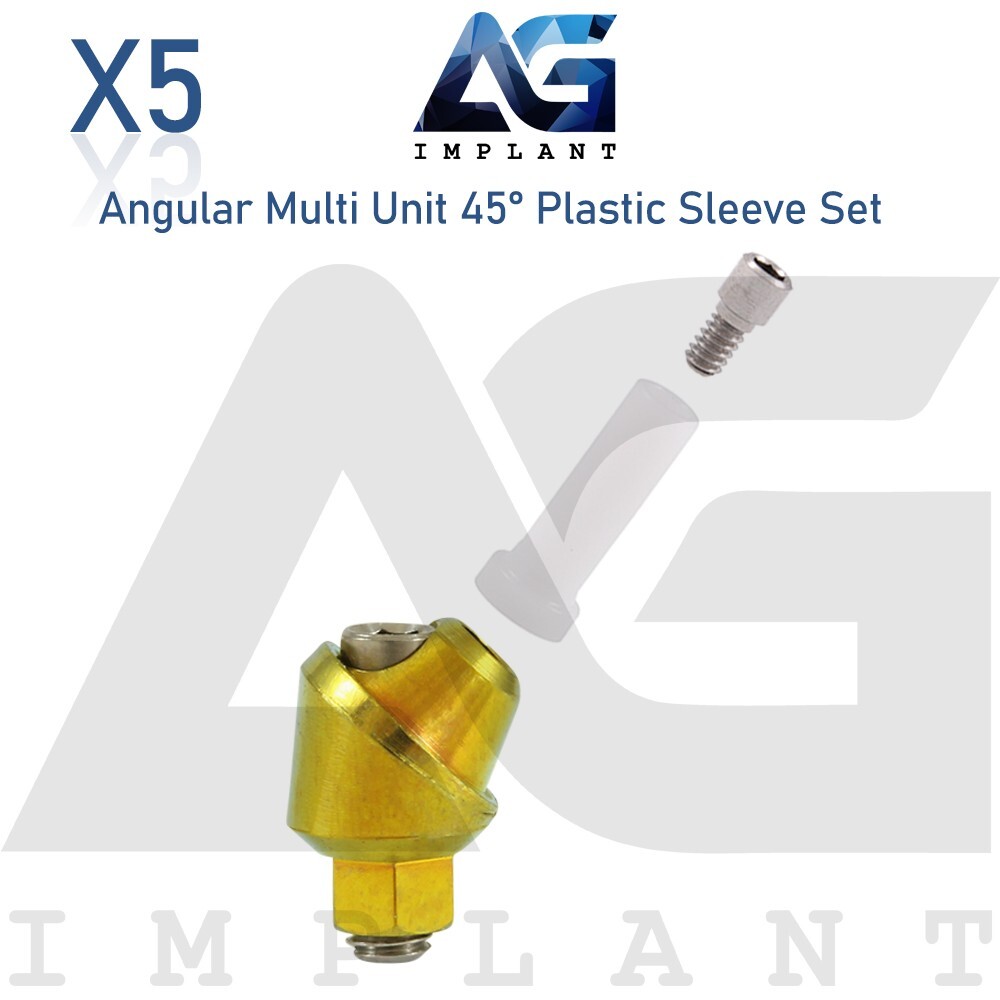 x5 Angular Multi Unit 1.6 Prosthetic System 45° Set Plastic Sleeve With Screw