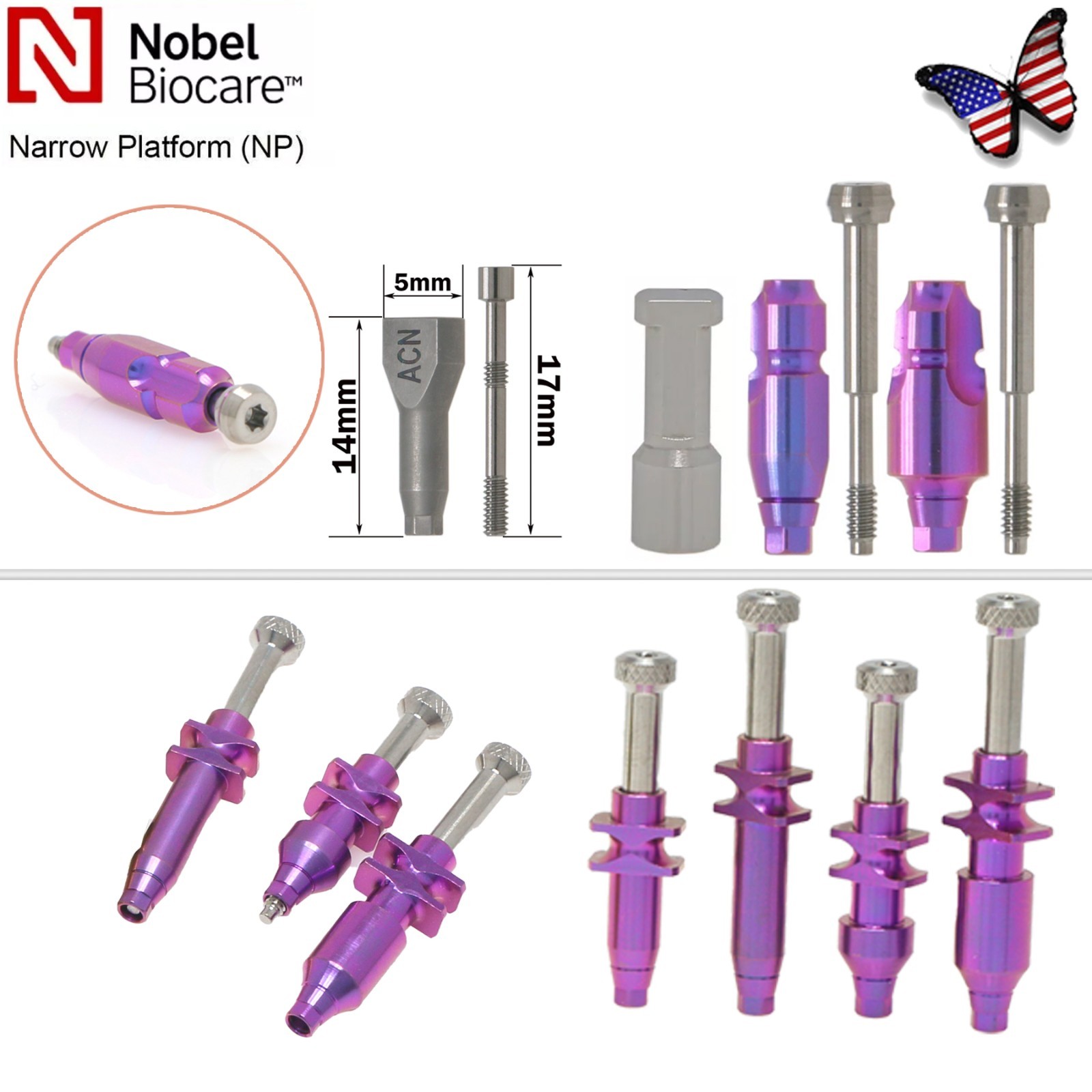 Dentaltech Closed/Open Tray Impression Copings Nobel Biocare Implant Compatible