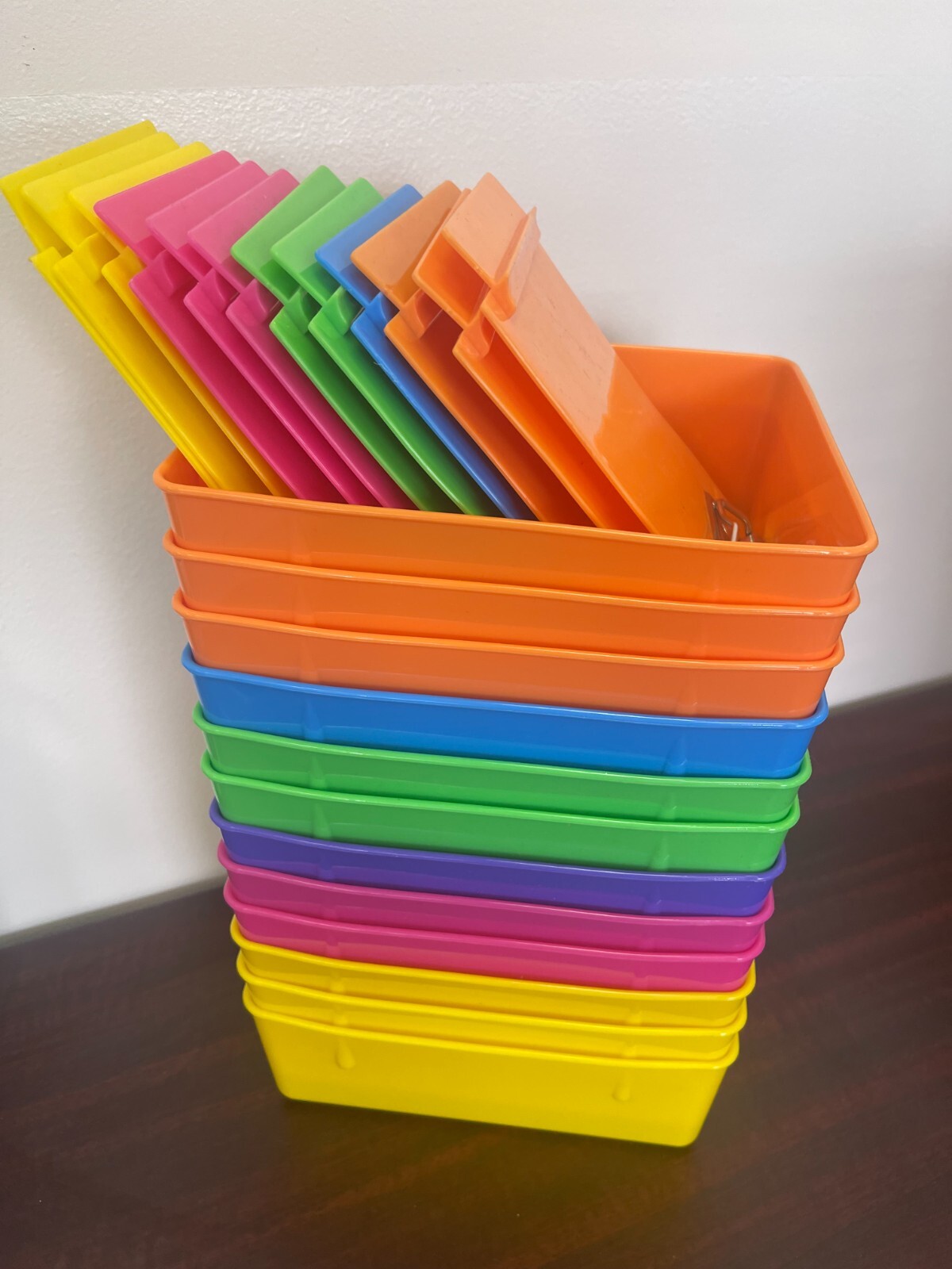 Dental Lab Assorted Plastic Lab Work Pan With Metal Clip Size 7.5″x6″x8.5″ 12/pk