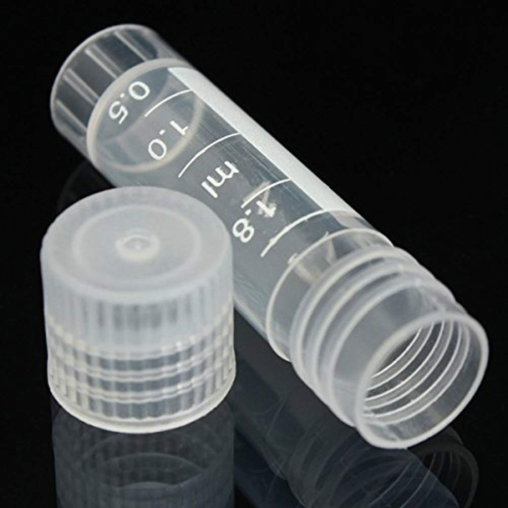 CynKen 20pcs 2ml Graduated Plastic Cryovial Cryogenic Vial Tube Self…