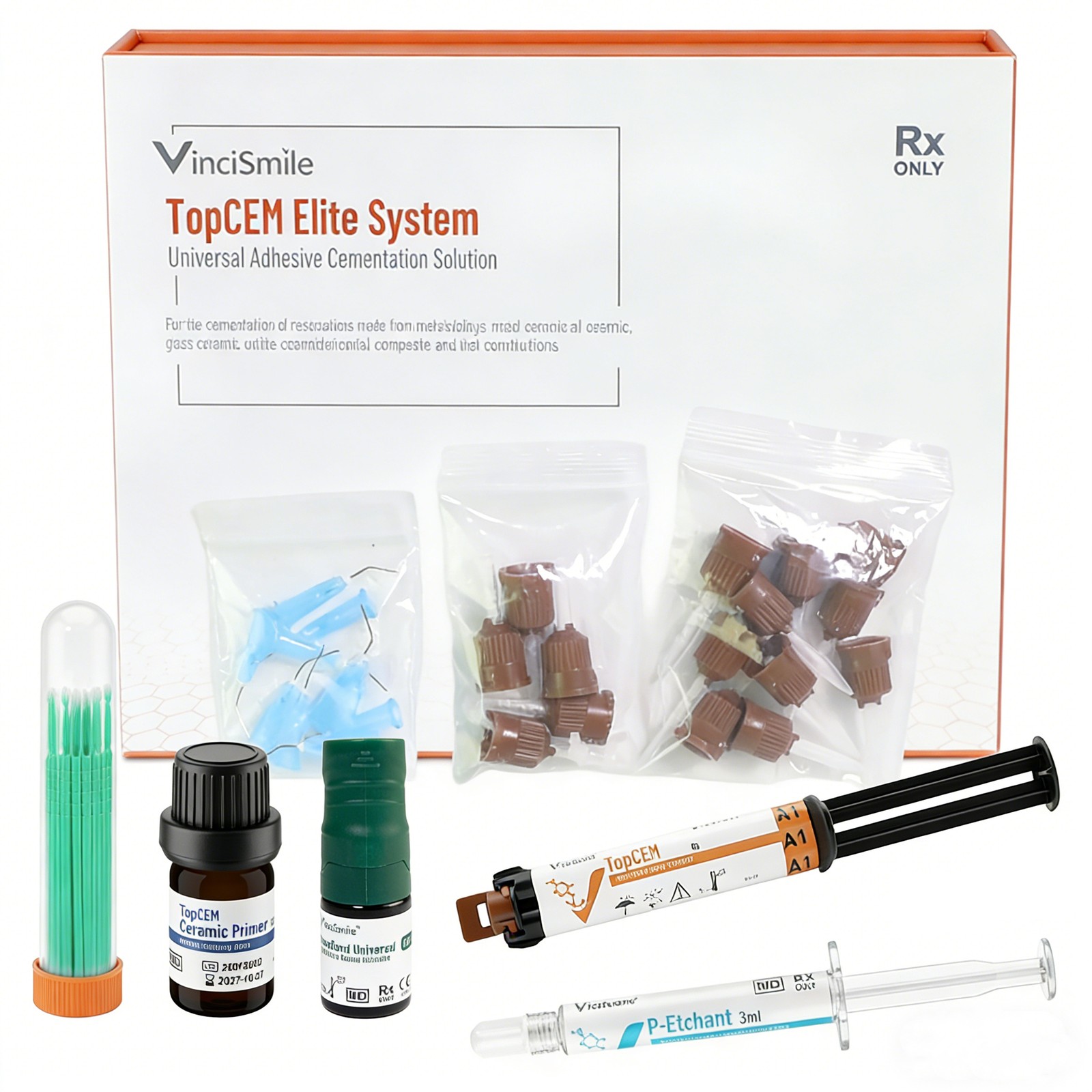 Dental Universal Adhesive Resin Cement Kit: Etchant/Primer/Adhesive/Resin Cement