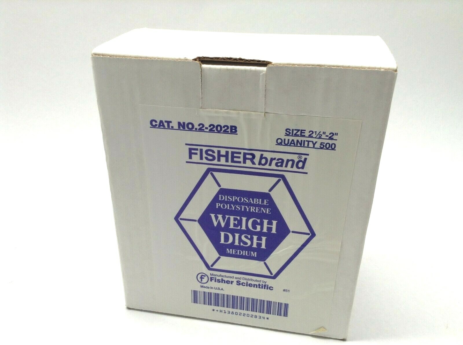 Fisher Scientific 2-202B FISHERbrand Disposable Polystyrene Weigh Dish QTY: 500