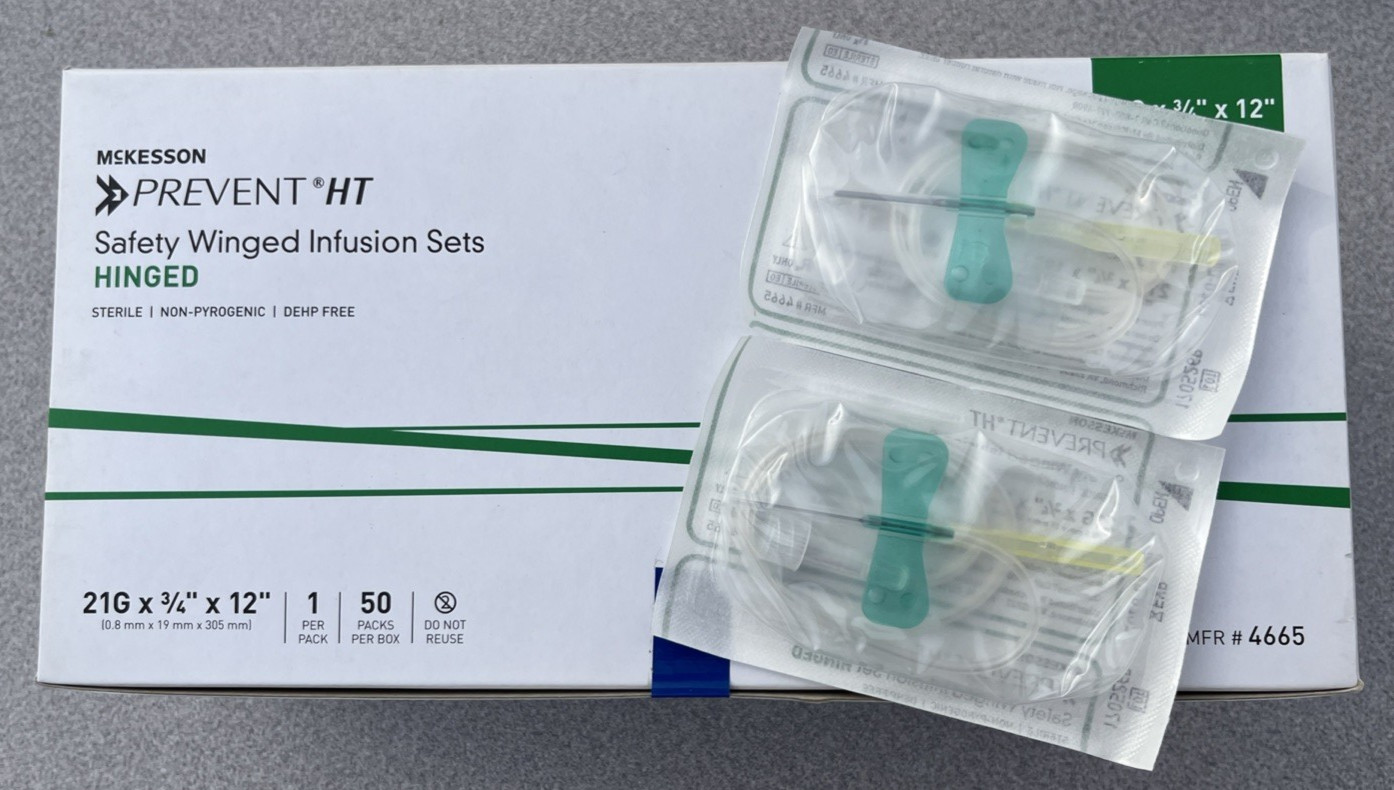McKesson Prevent HT 21G X 3/4″ Safety Huber Infusion Set, NON-DEHP Training READ