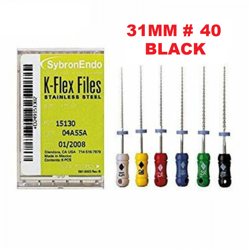 Kerr Sybron Endo Dental 31mm Stainless Steel K-FLEX file 6-file per box all size