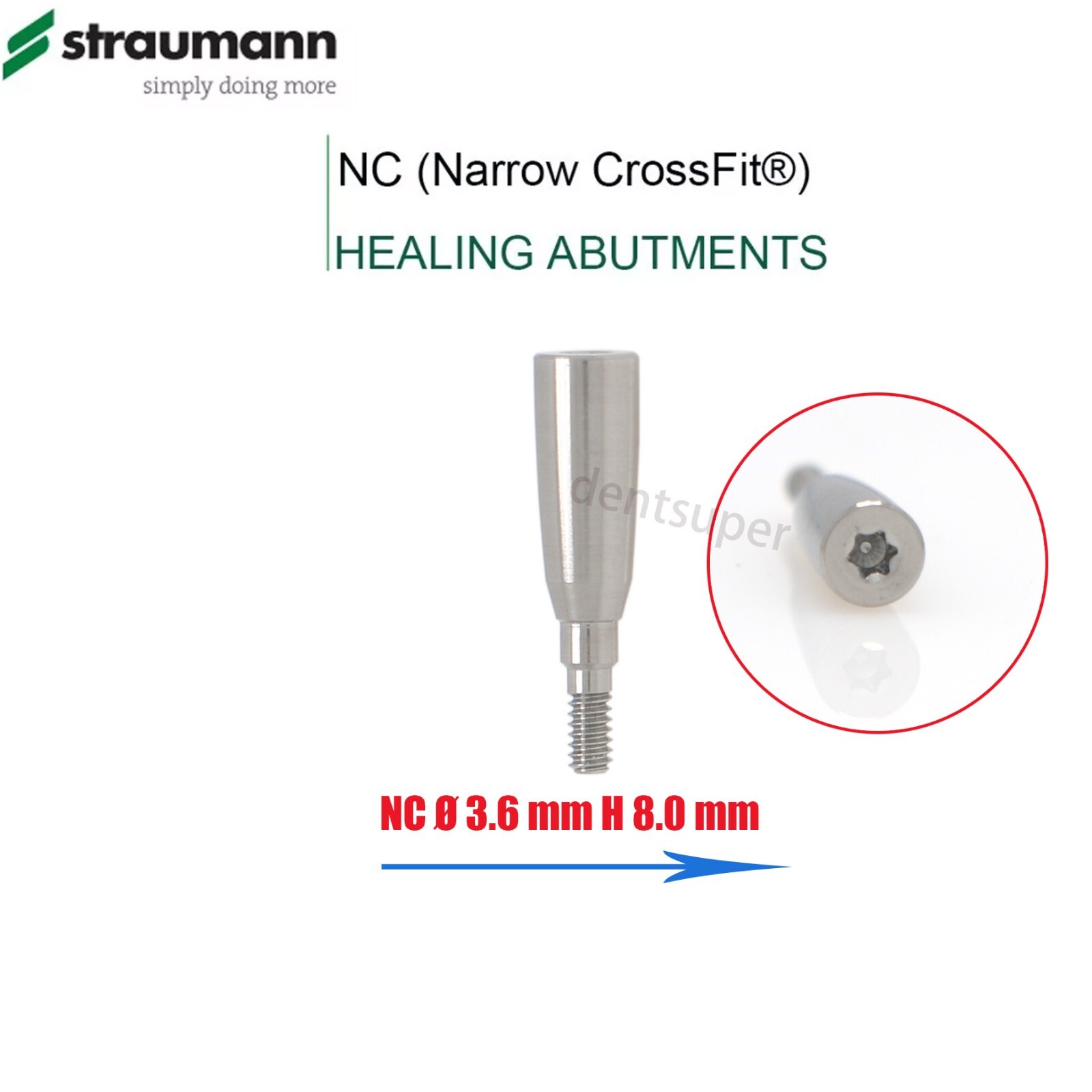 USA Stock! Straumann Healing Abutments & Caps NC/RC Cover Screws Ø3.6-6.5mm BLT