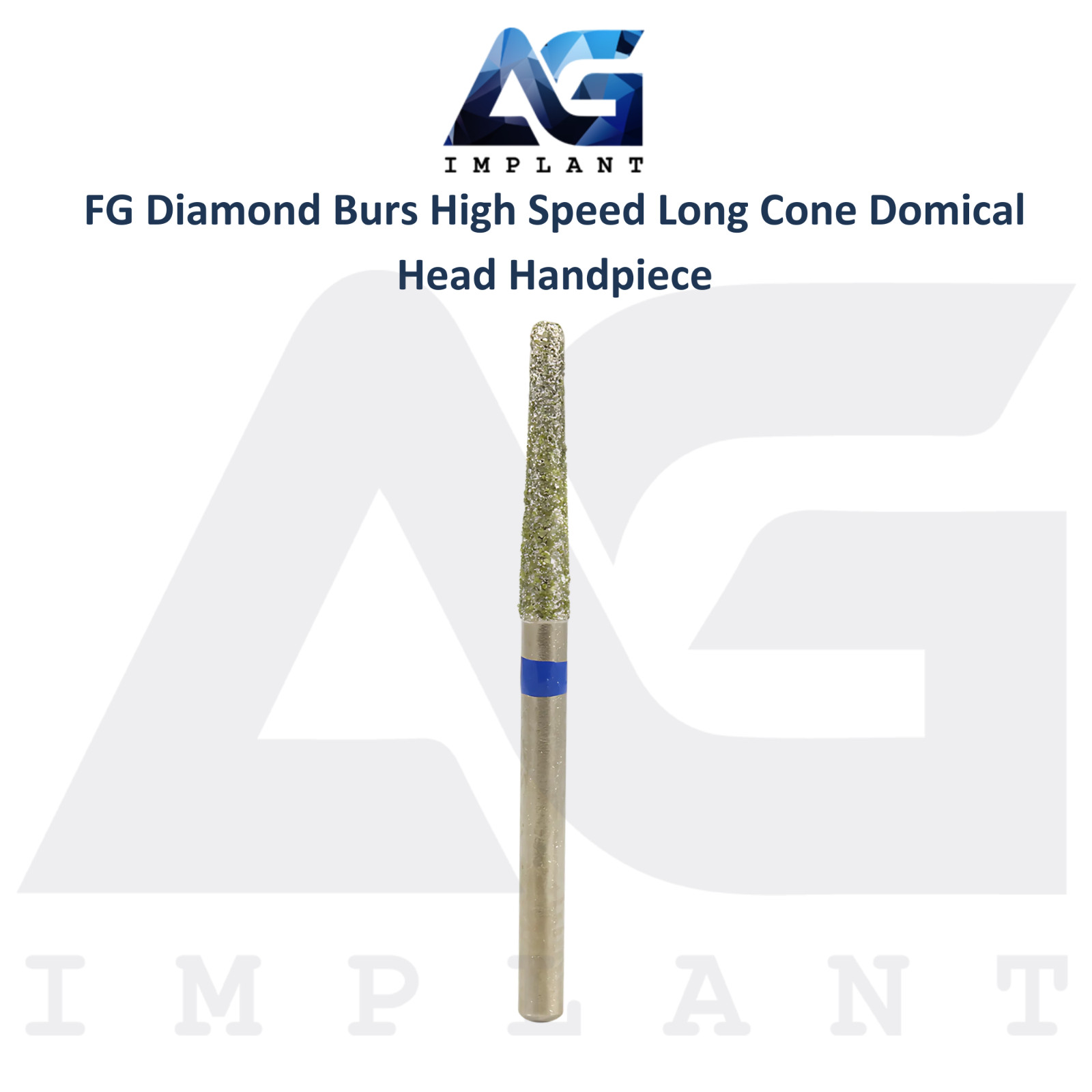 Dental FG Diamond 10 Burs High Speed Long Cone Domical Head Handpiece Tool