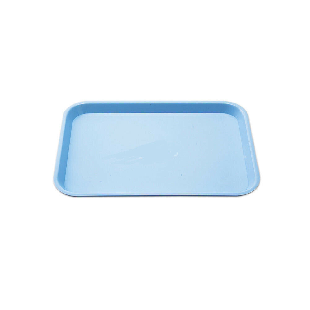 Size B Dental Flat Plastic Instrument Tray Blue Self-lubricating 13.25″ x 9.75″