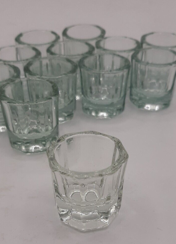12 Pieces Clear Glass Dappen Dishes Tiny Mixing Bowls Dental Hobbies Nails NEW