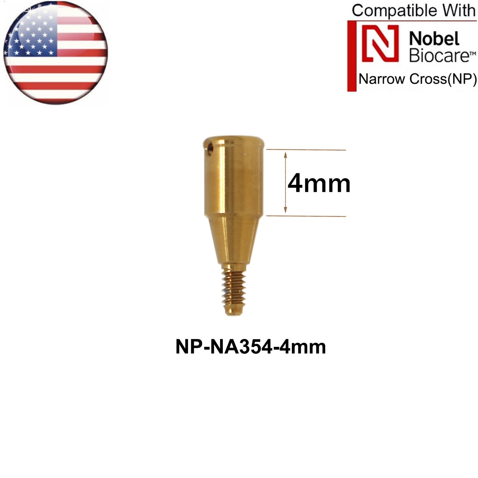 US Dental Locator Tapered Abutment NP Fits Nobel Biocare Active Dia ∅3.5mm