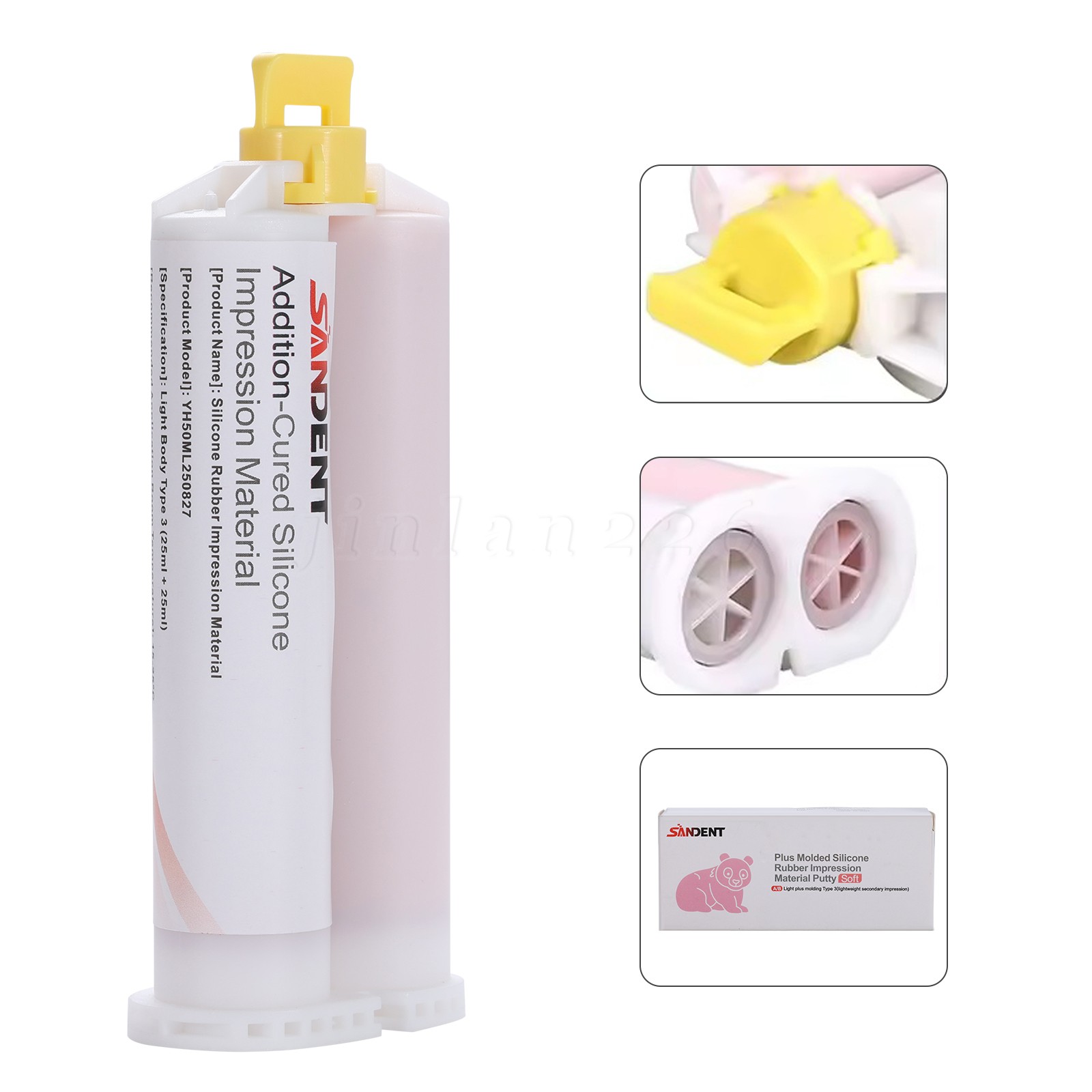 30x50ml Cartridges Dental Impression Material Light Body Rapid Set + 5 Tips