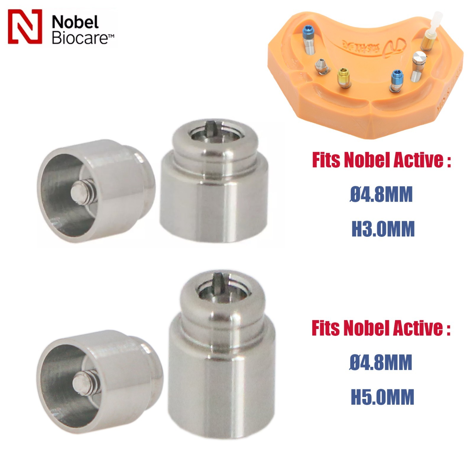 4.8mm Multi-Unit Locator Attachment Abutment Fit Hiossen/Nobel/3.0/5.0mm GH