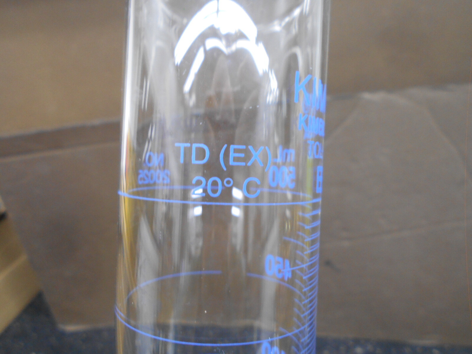 KIMBLE KIMAX 20025 500mL TD 20°C (EX) GRADUATED CYLINDER
