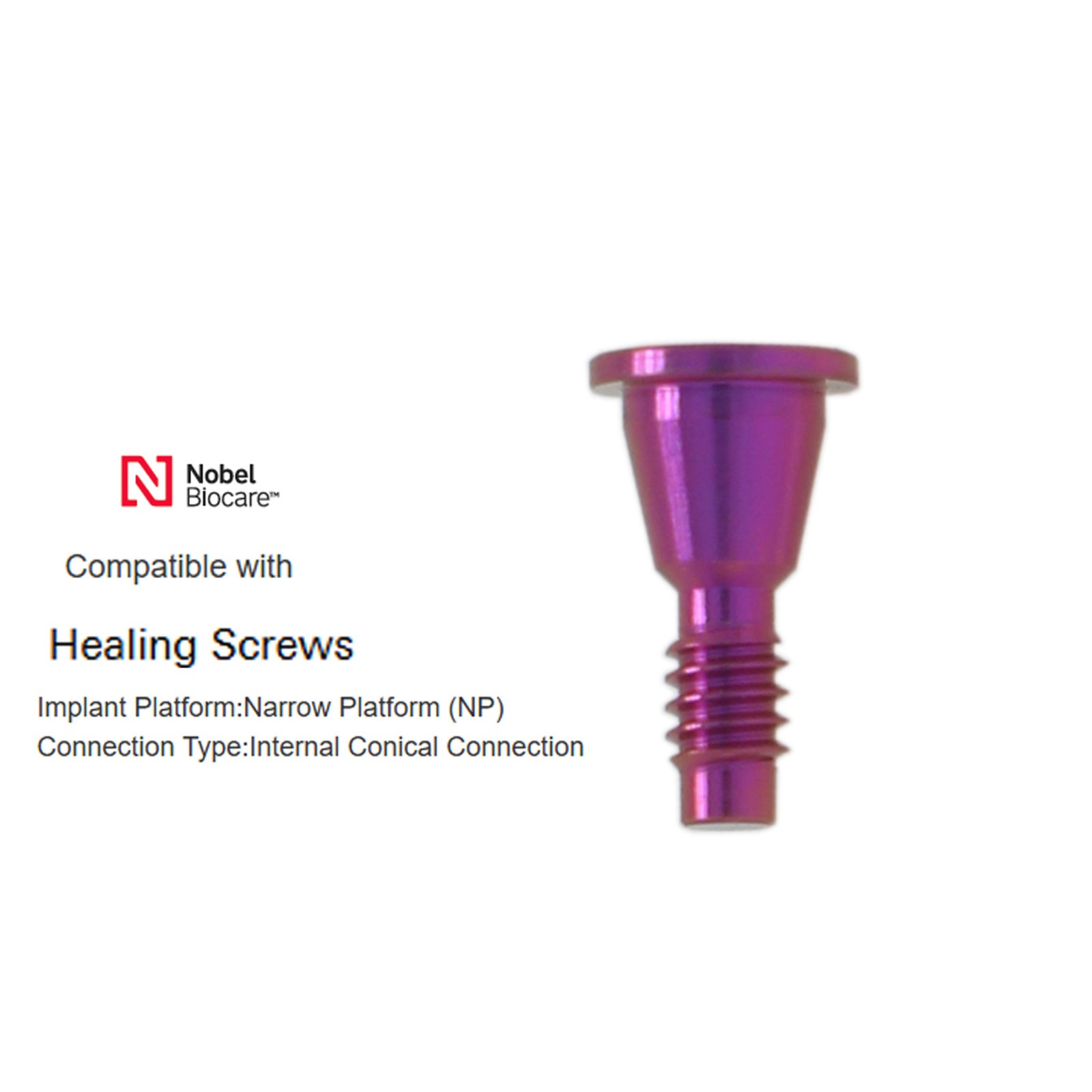 US Nobel Biocare Implant Healing Abutment Cap Internal Conical Connection NP/RP
