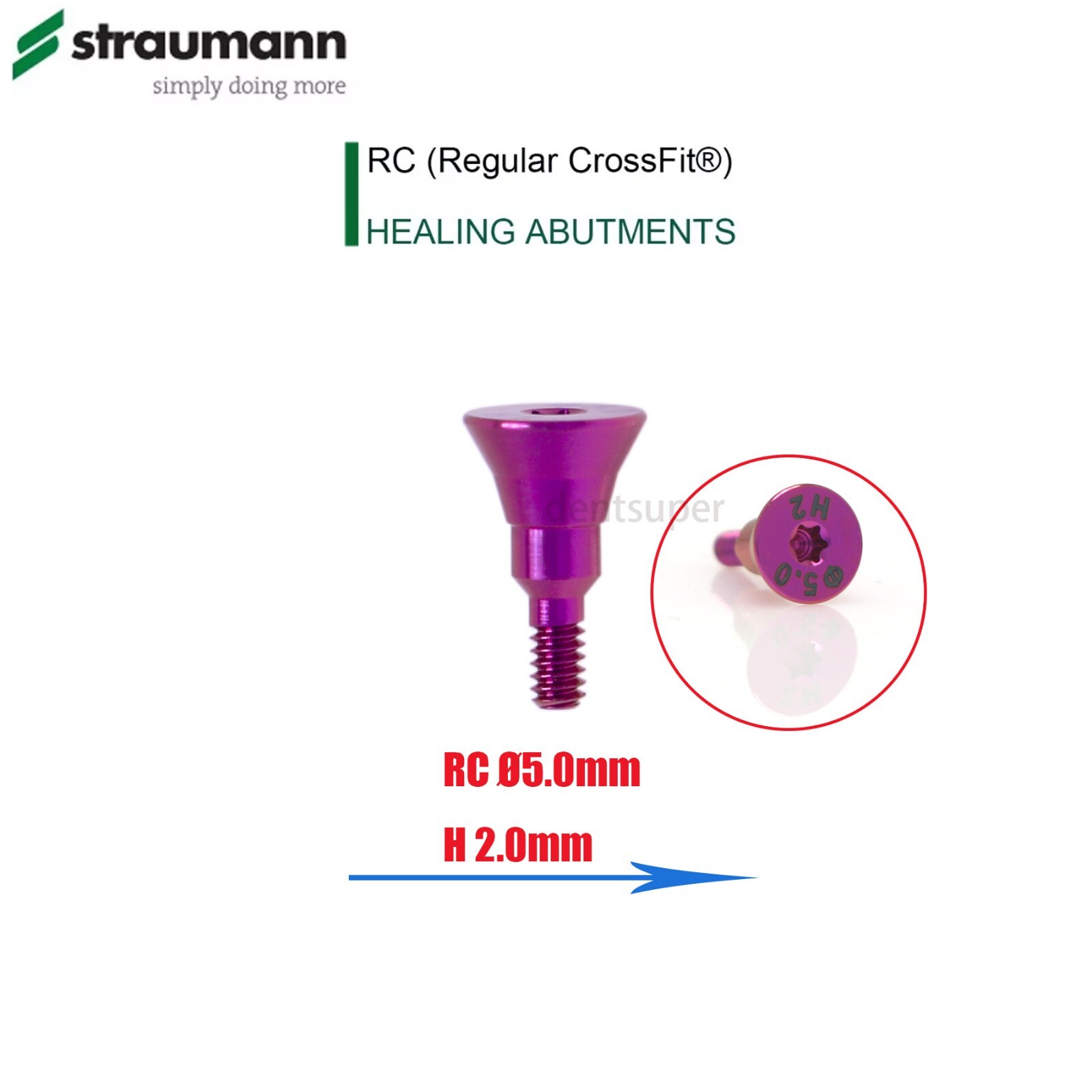 Fit Straumann ITI BL/BLT Healing Caps RC/NC, 3.6-6.5mm, Titanium, Closure Screws