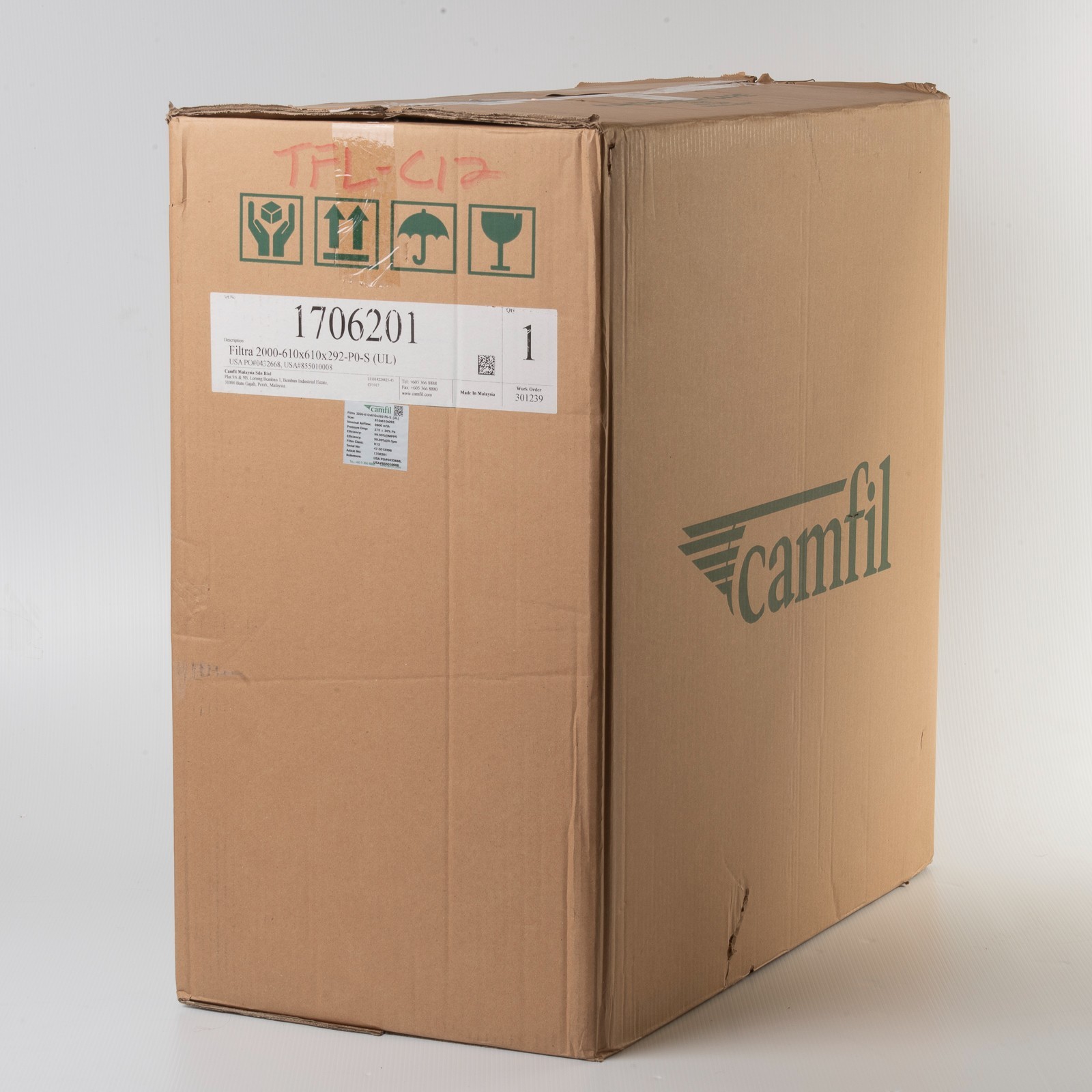 Camfil Filtra 2000 H13 HEPA Filter 1706201 610 x 610 x 292 New