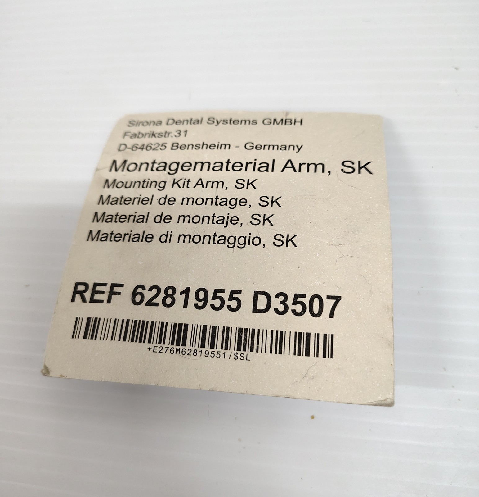 Sirona Dental Mounting Arm Kit Accessories 6281955 D3507