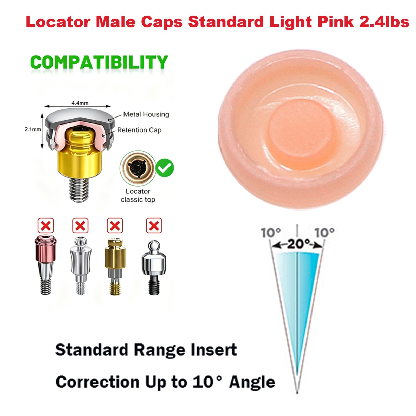 US Universal ZEST Locator PEEK Retention Cap Insertion Lab Core Extraction Tool