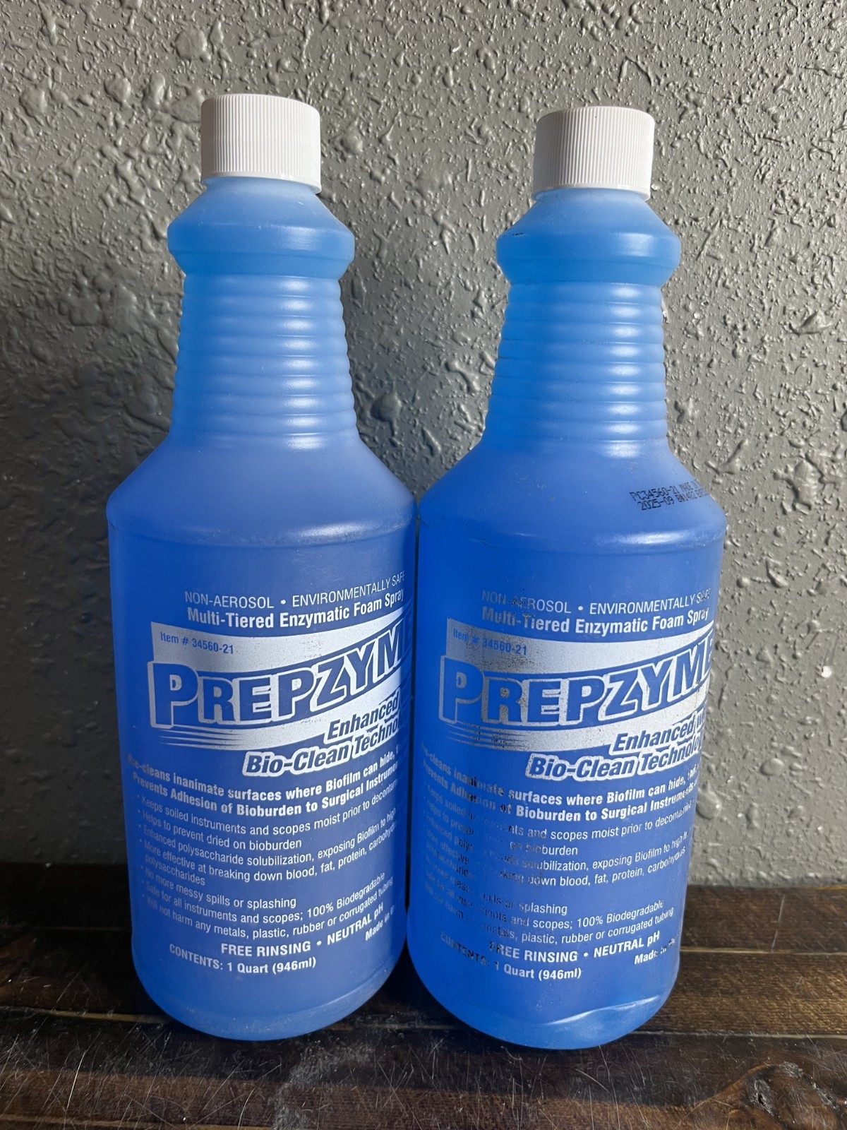 Pack of 2 Ruhof Prepzyme Enzymatic Foam Spray 1 Quart EXP 2028-09