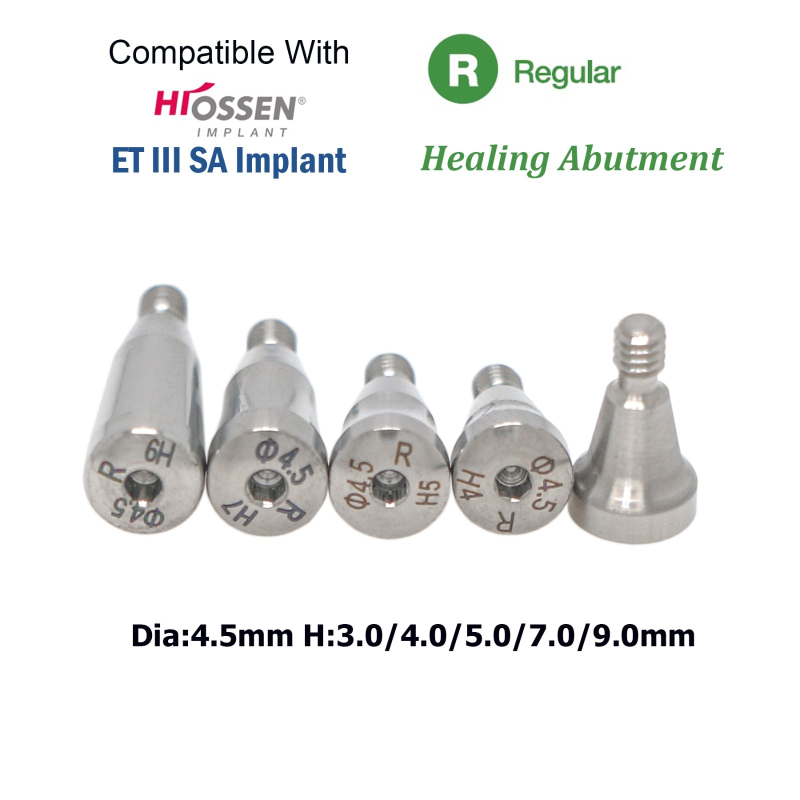 Titanium Healing cap Abutment Hexagon Mini/Regular Fit Hiossen Osstem