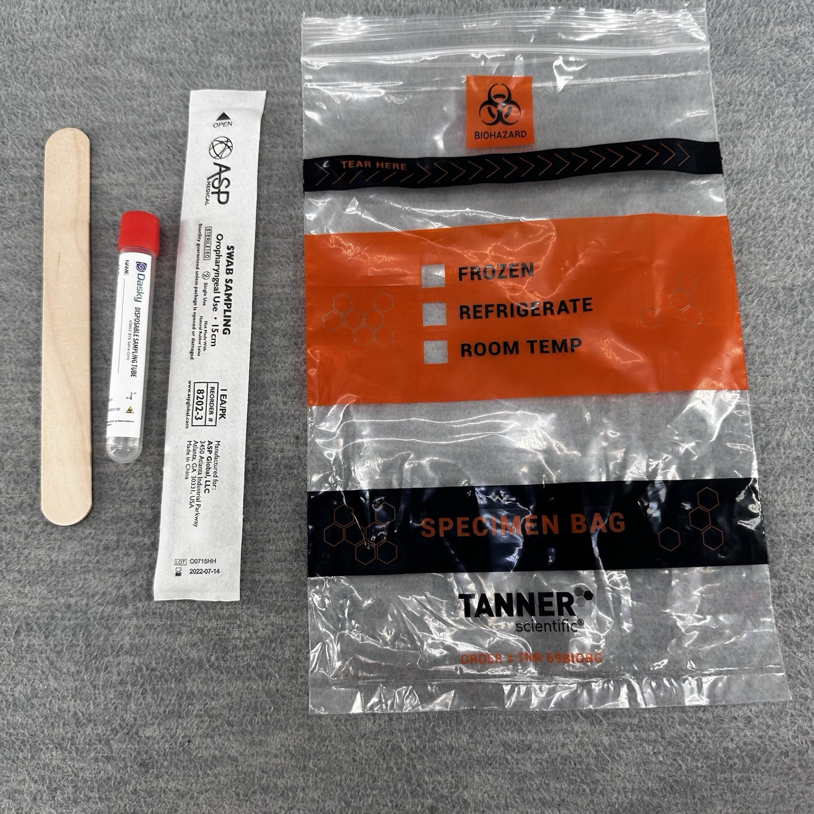 TANNER SCIENTIFIC – Collection Kits Nasal Swab with Biohazard Bags