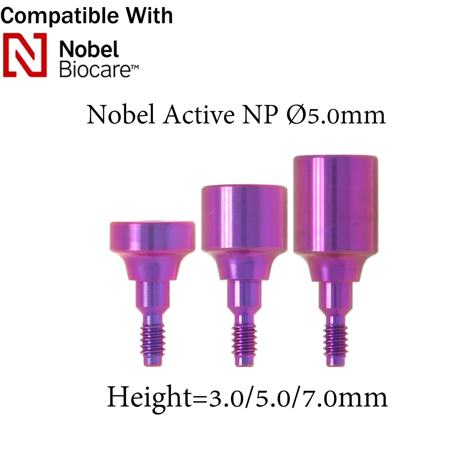 Nobel Dental Healing Abutment RP/NP Fits Nobel Active ∅3.6/5.0/6.0mm