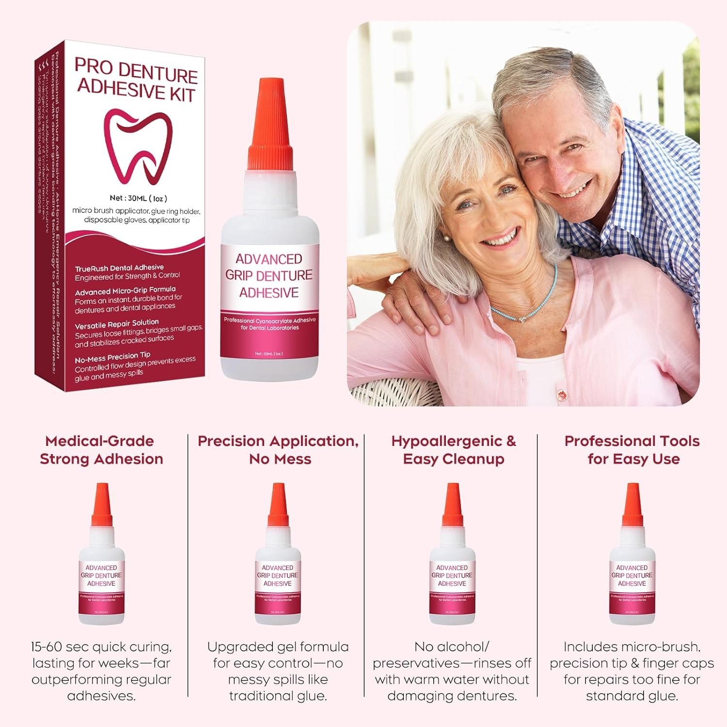 Laboratory-Grade Dental Glue – Fast-Setting & Hypoallergenic for Denture Repair