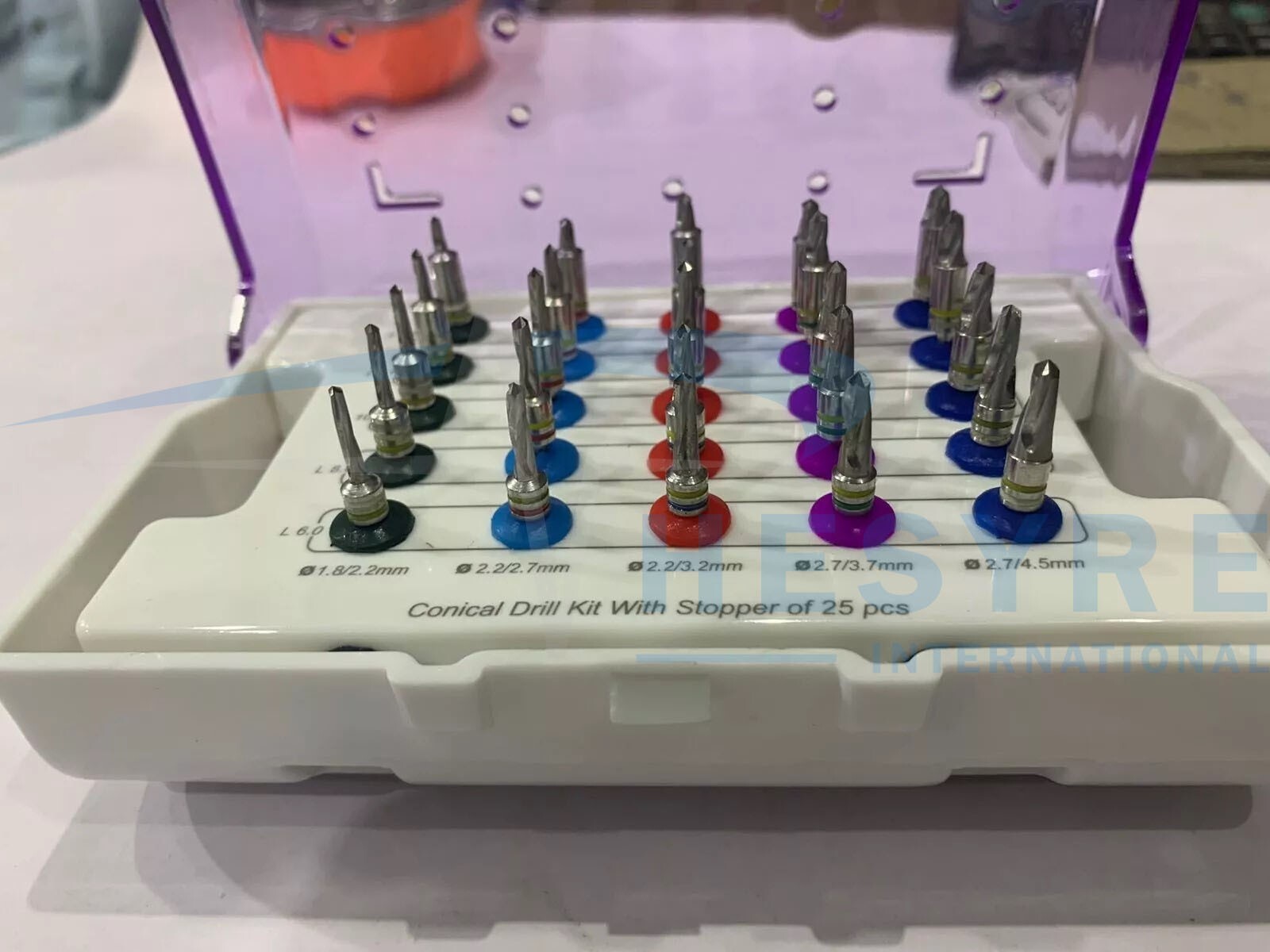 Dental Conical Drills Kit 25pcs Set