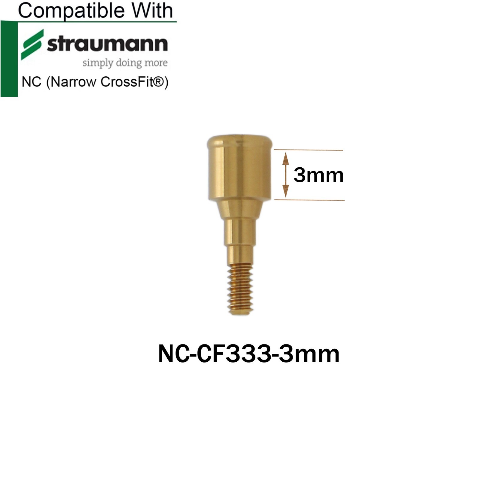 Dental Locator Abutment Male Caps Inserts For Straumann ITI Bone Level NC Ø3.3mm