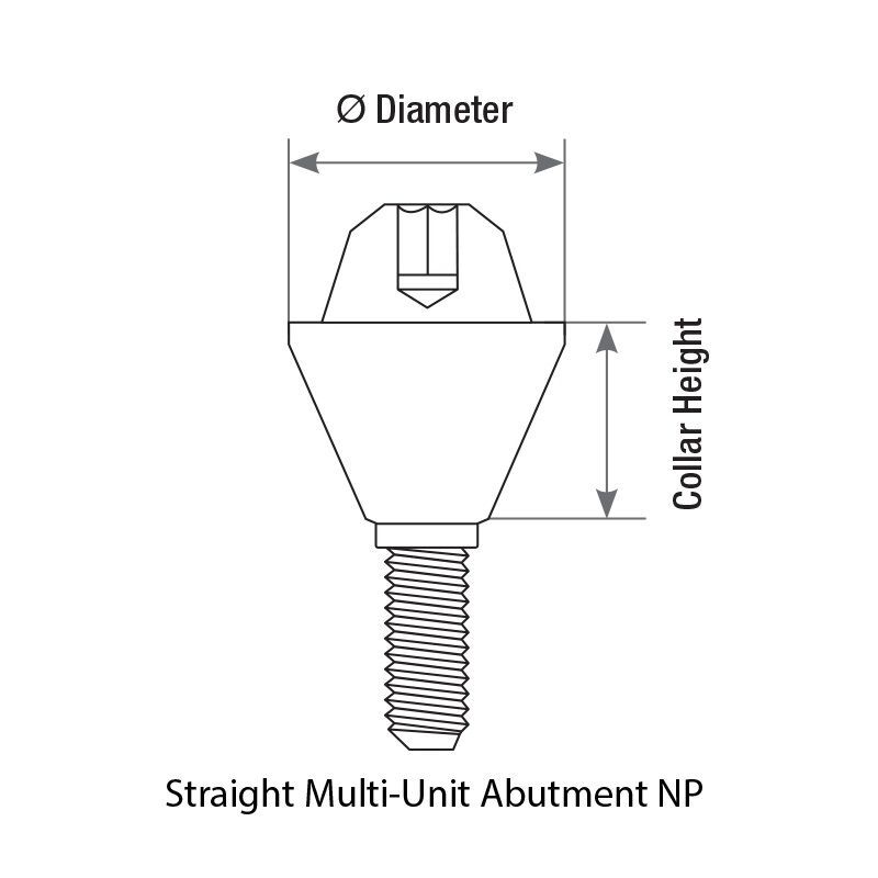 5x Prosthetic Kit DSI Conical Straight Adapter Head Multi-Unit 1.6m NP Ø3.5mm