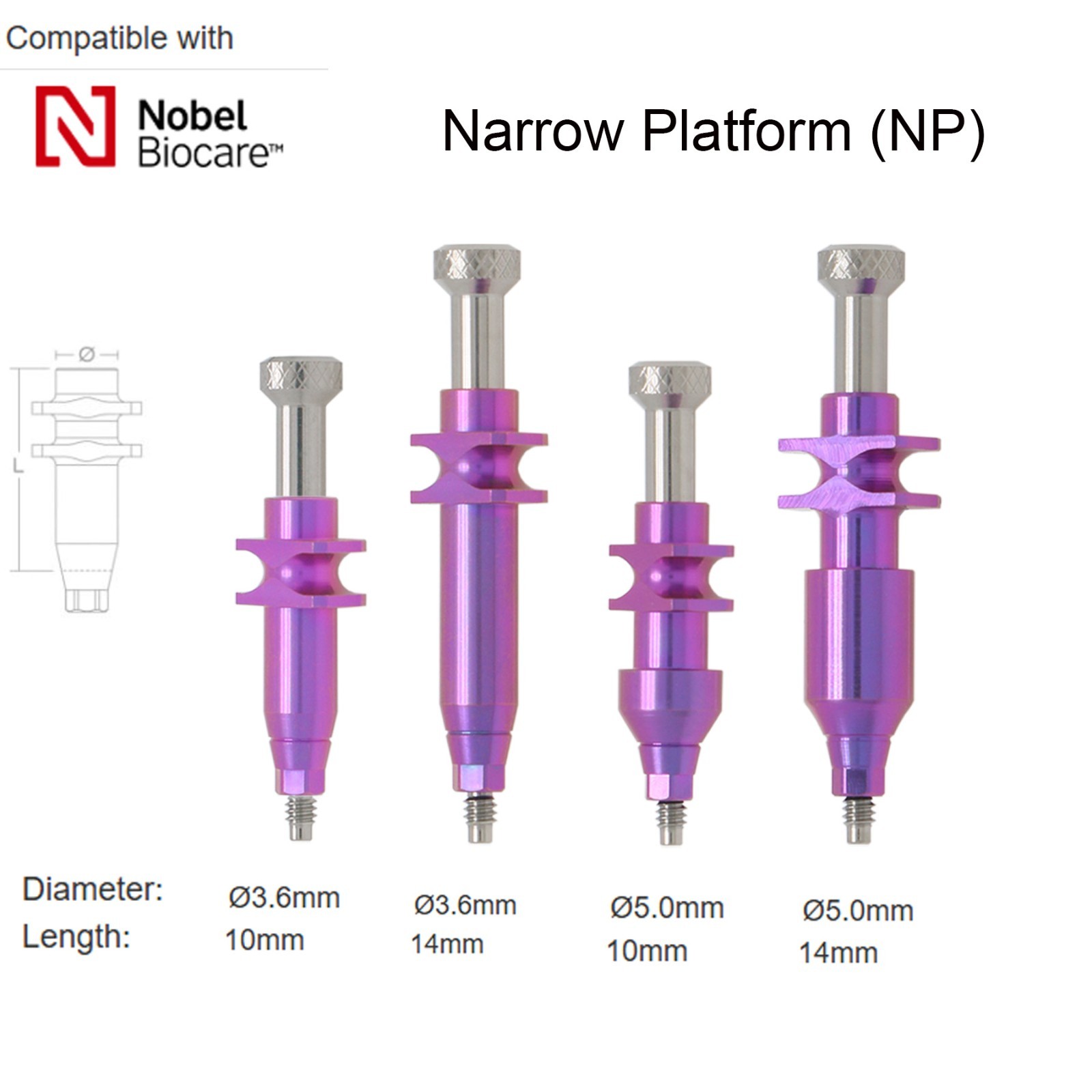 Nobel Biocare Dental impression coping Open Closed tray For NP/RP Conical Conn
