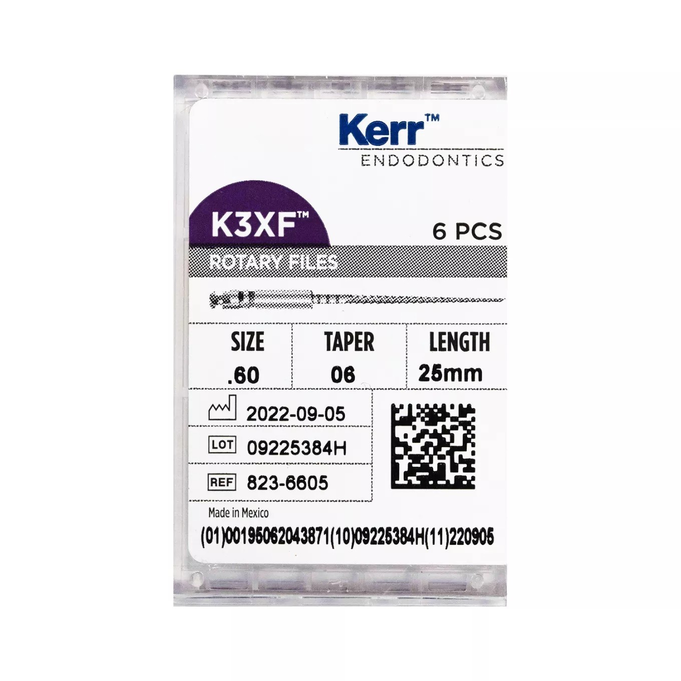 Kerr Endodontics K3XF .06 Taper NiTi Files (6 PER Pack)