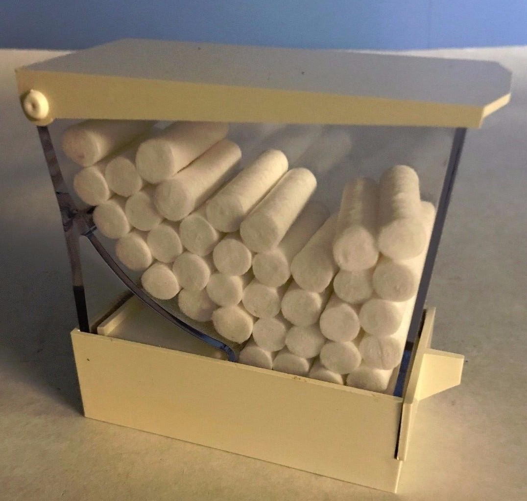 Dental Cotton Roll Acrylic Dispenser Pull Style