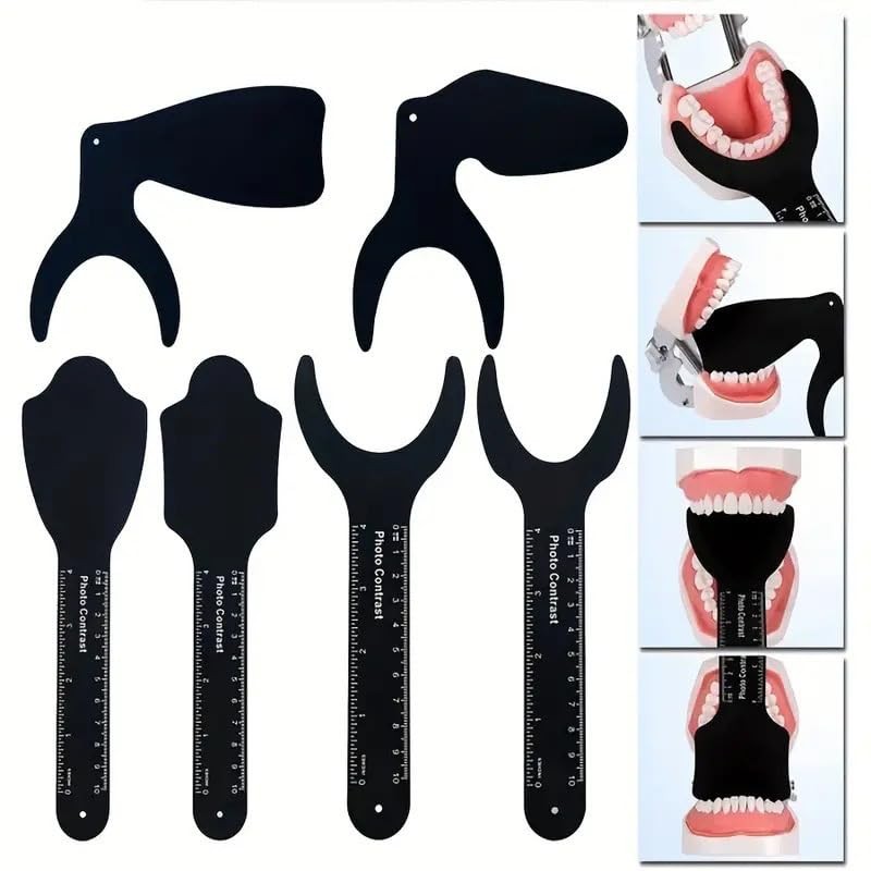 Dental Photography Contrast Board Set, 6 Pieces, Black Background White