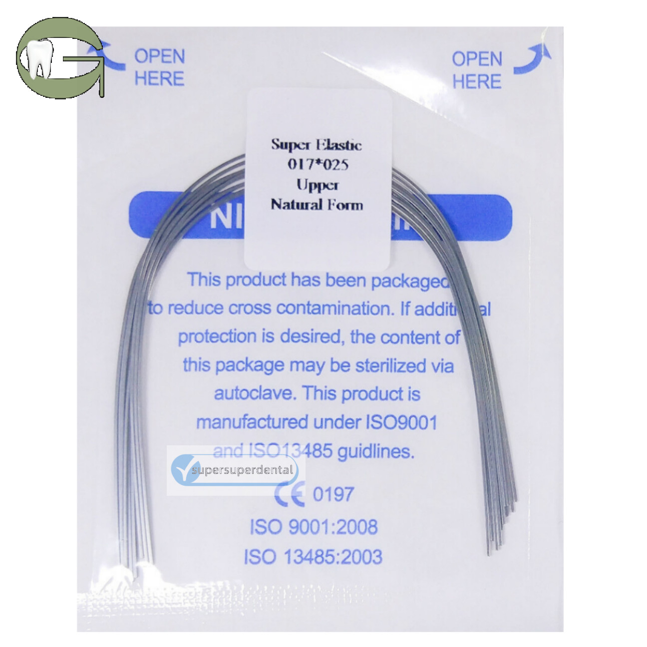 Dental Orthodontic Niti Arch Wire Rectangular Natural Form Super Elastic