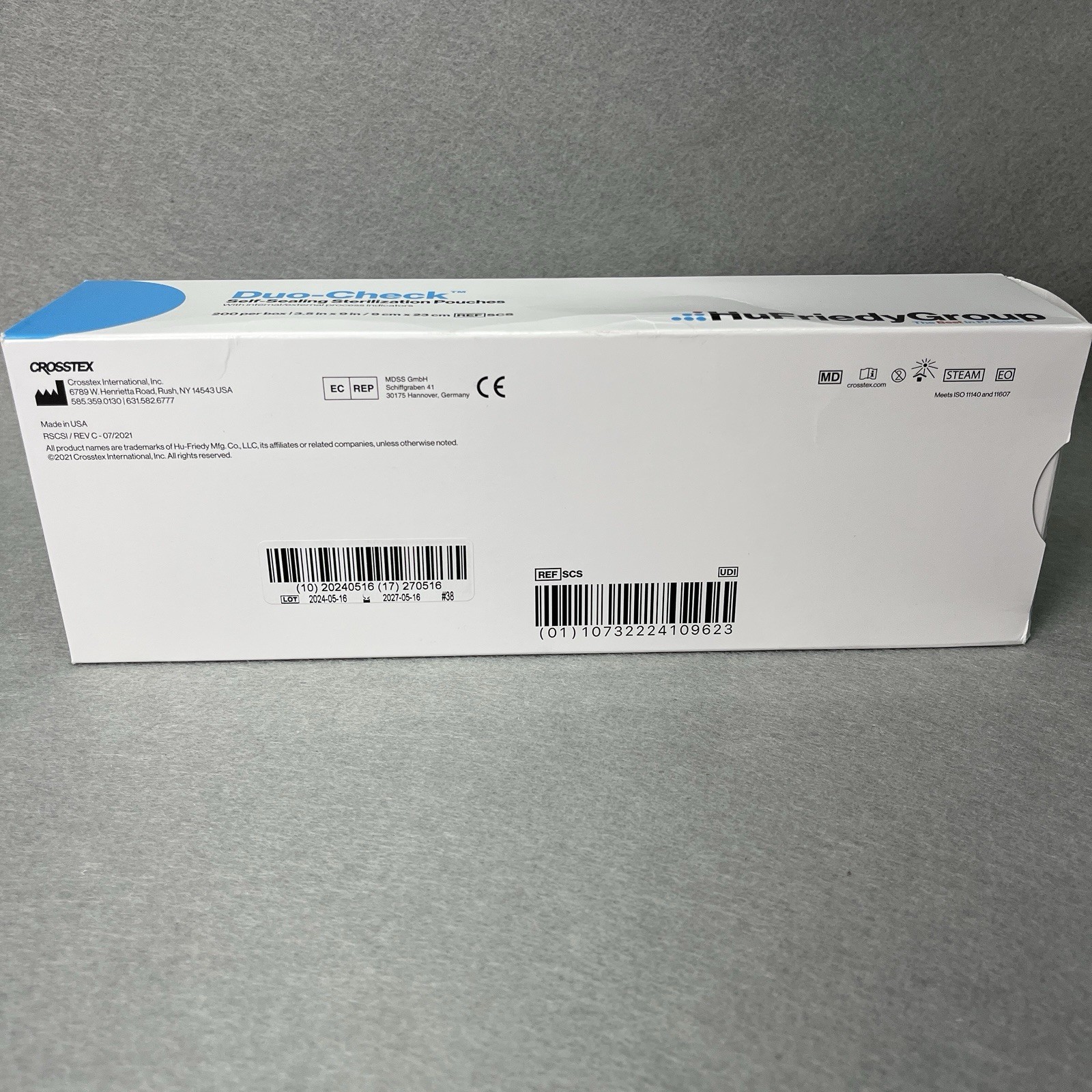 *CASE 4000* Crosstex SCS Duo-Check Self Sealing Sterilization Pouches 3.5″ x 9″