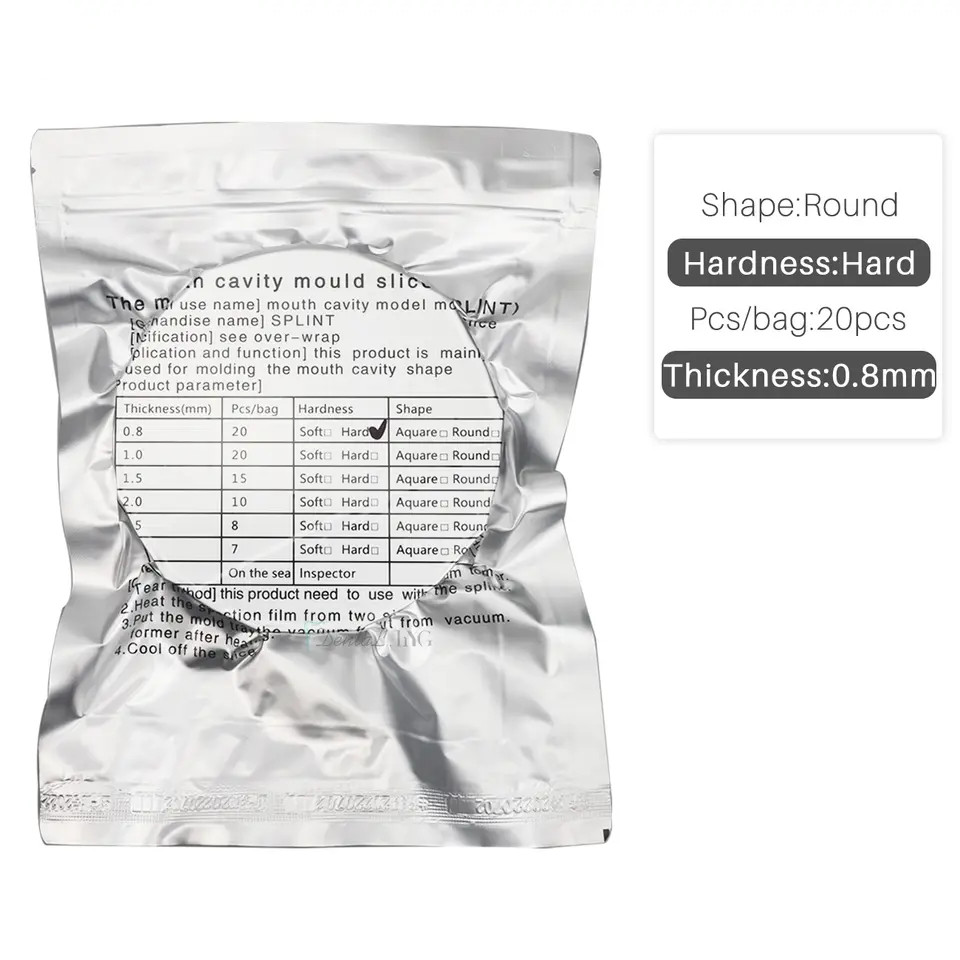 Dental Lab Splint Sheet Thermoforming Materials Round Hard 0.8mm Vacuum Forming